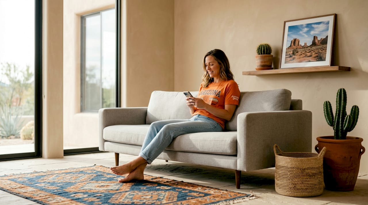 Arizona minimalist living room with earth tones