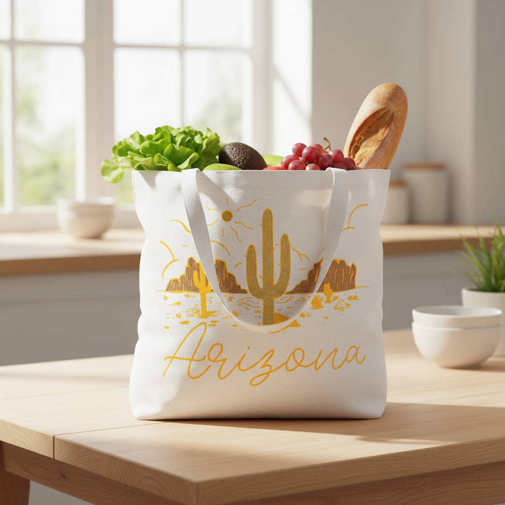 White Beach Bag - Grocery Lifestyle (Short Handle)