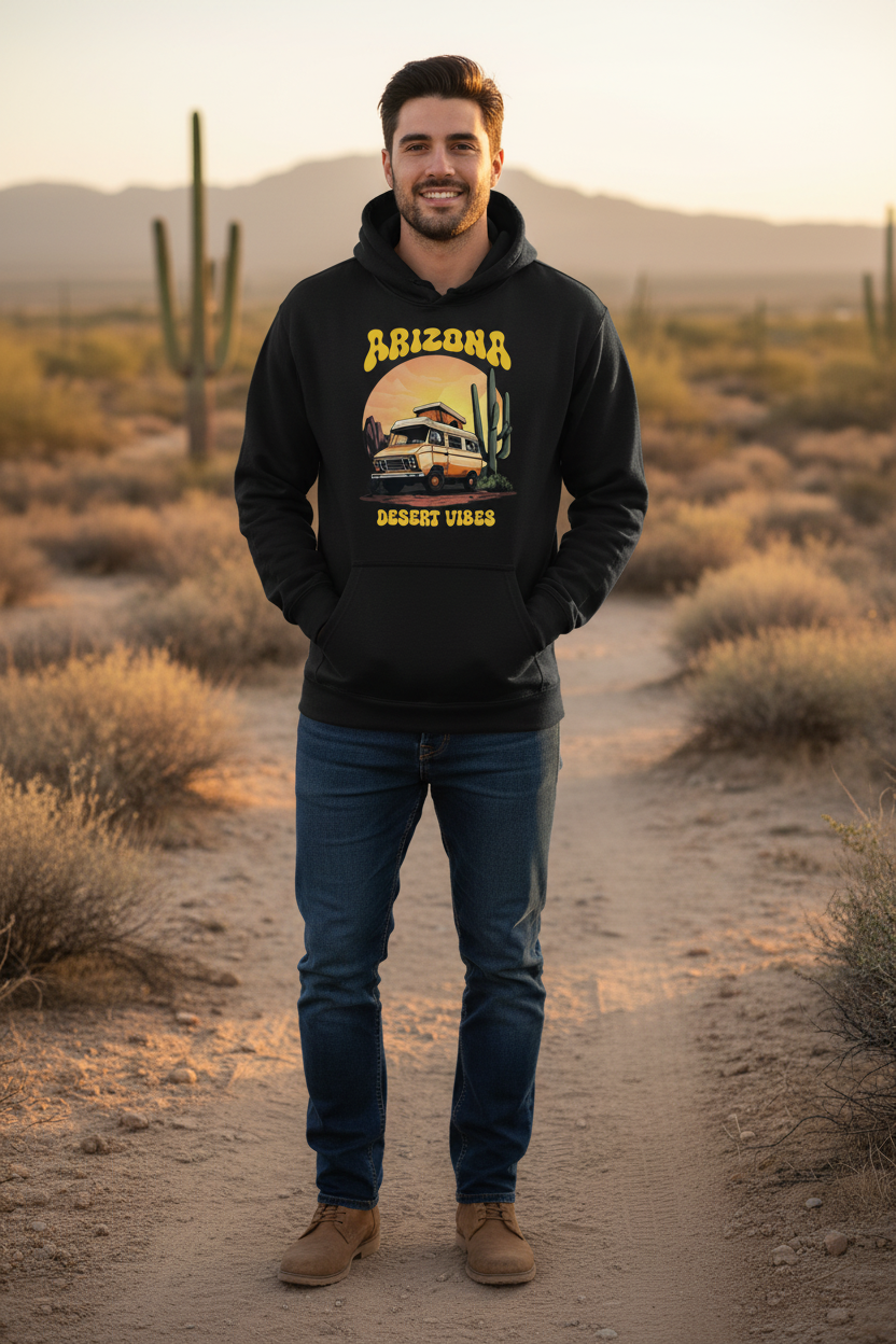 Black hoodie male lifestyle