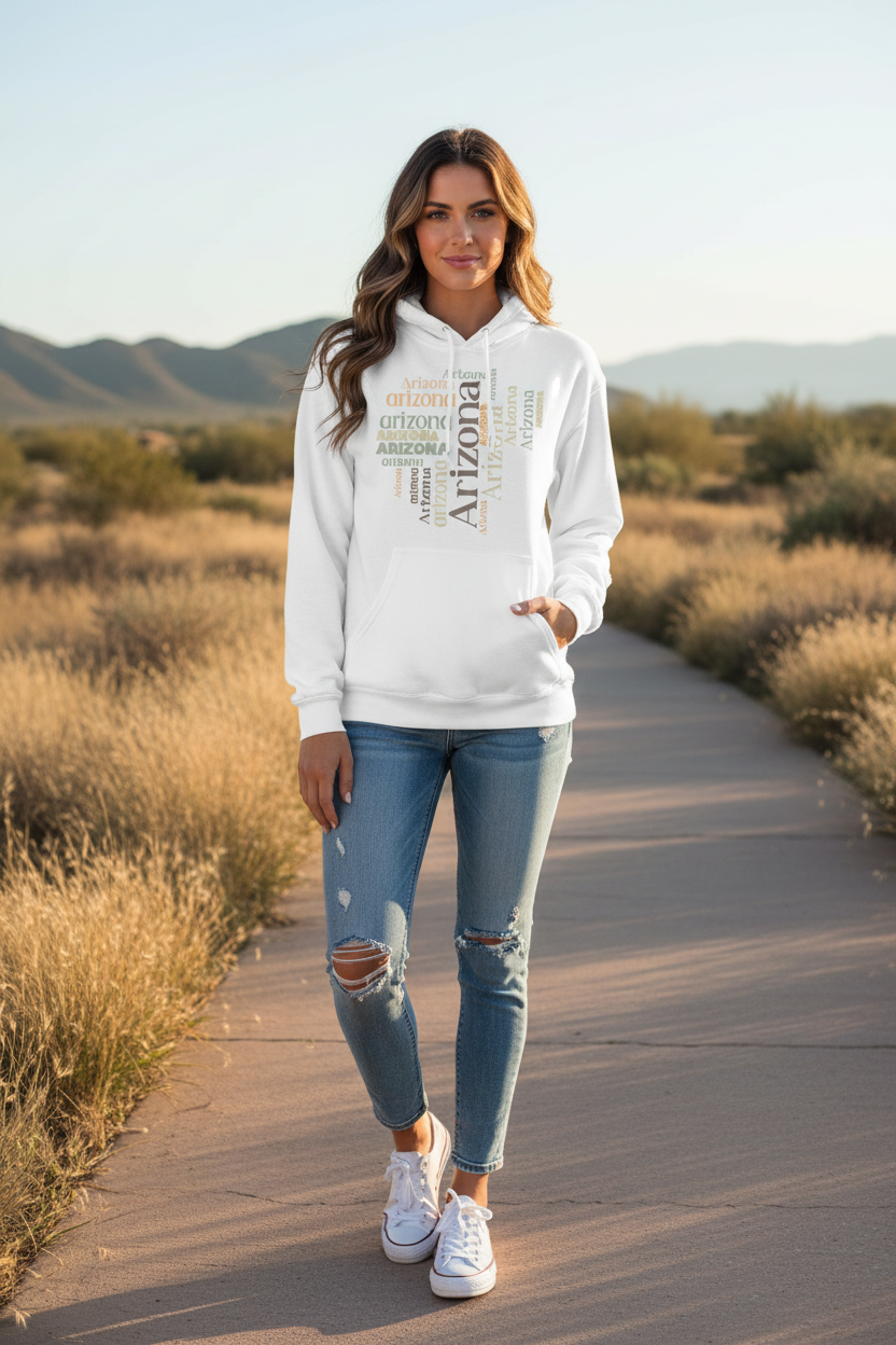 White hoodie female lifestyle