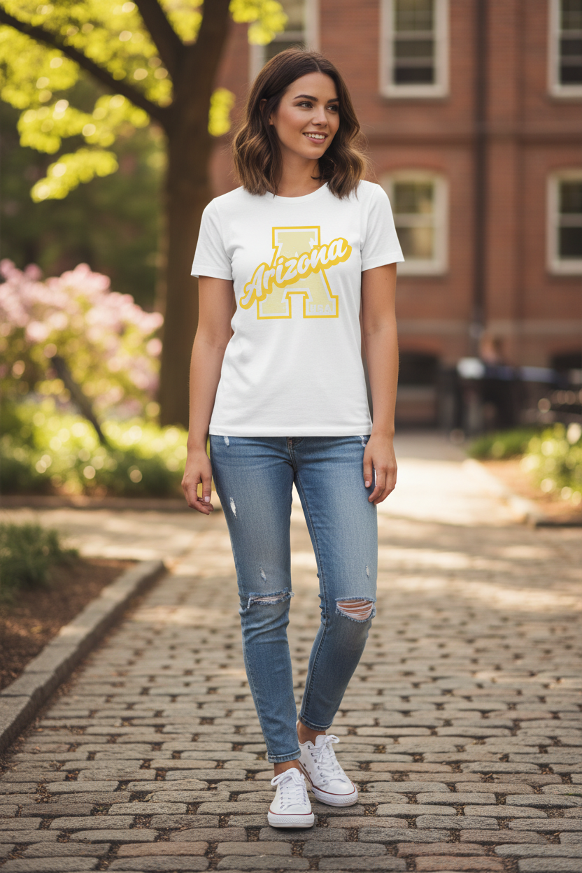 White t-shirt female lifestyle