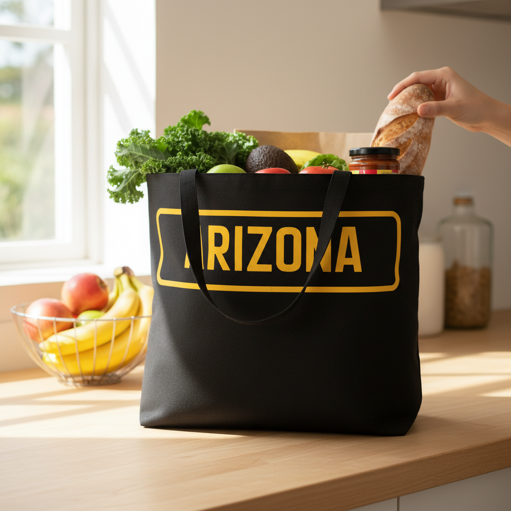 Black Beach Bag - Grocery Lifestyle (Short Handle)