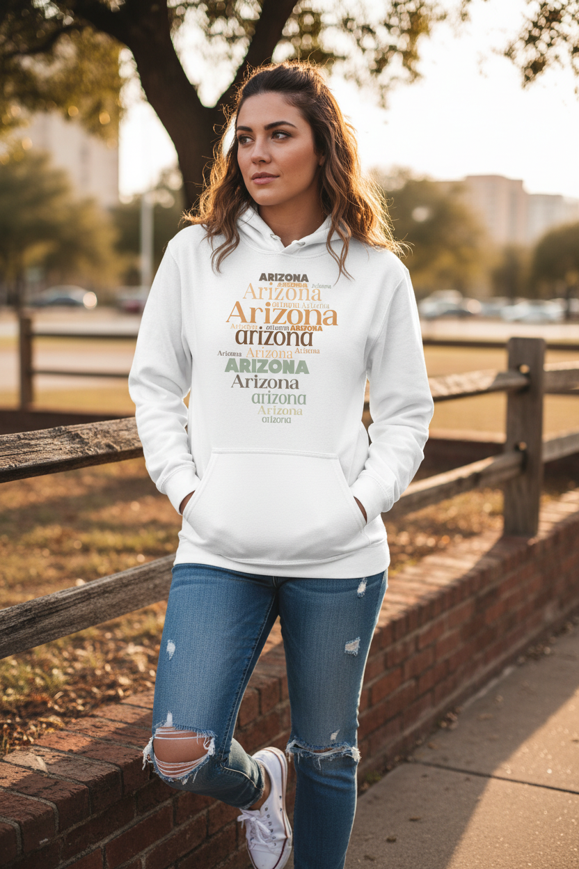 White hoodie female lifestyle