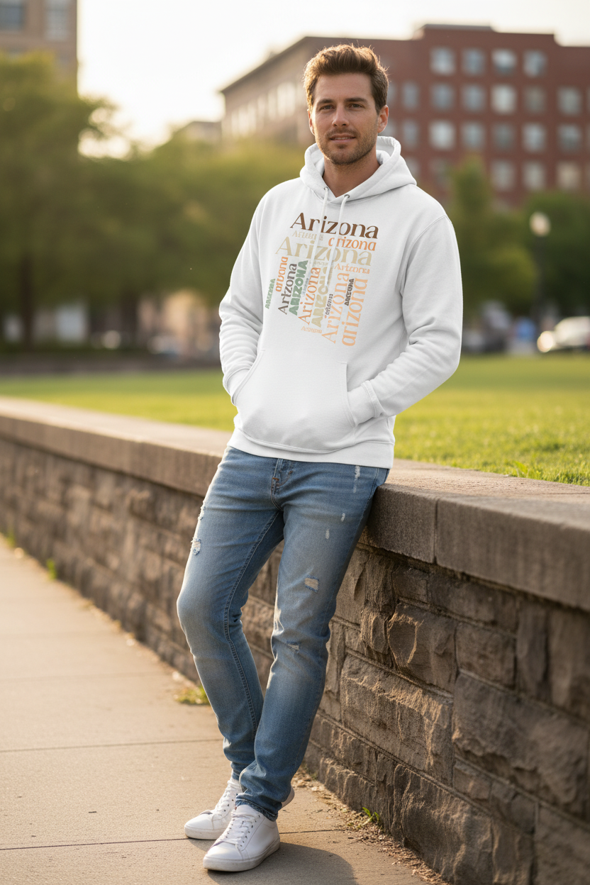 White hoodie male lifestyle