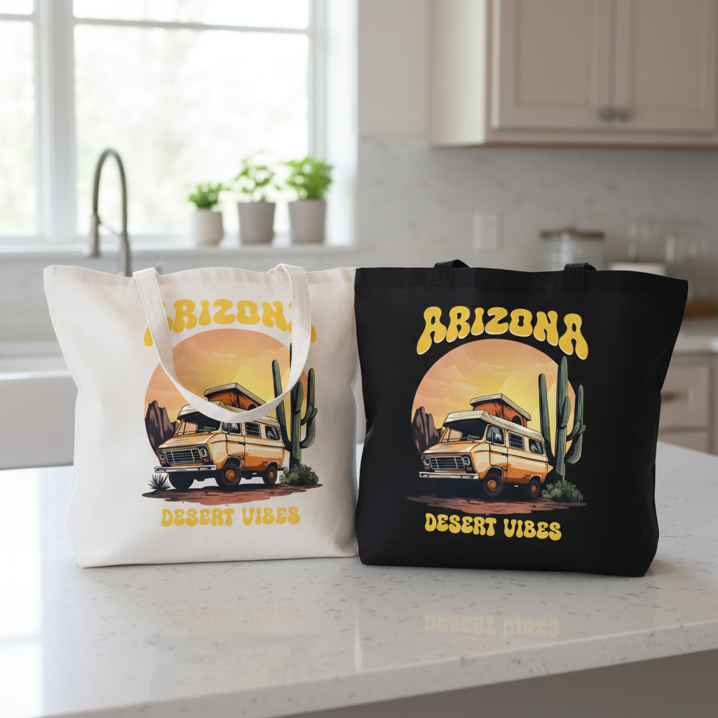 Black & White Totes Together - Combined Shot (Short Handle)