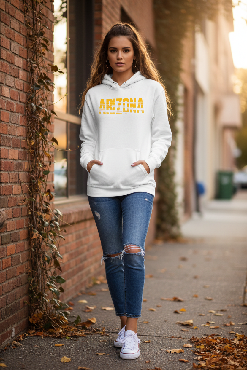 White hoodie female lifestyle