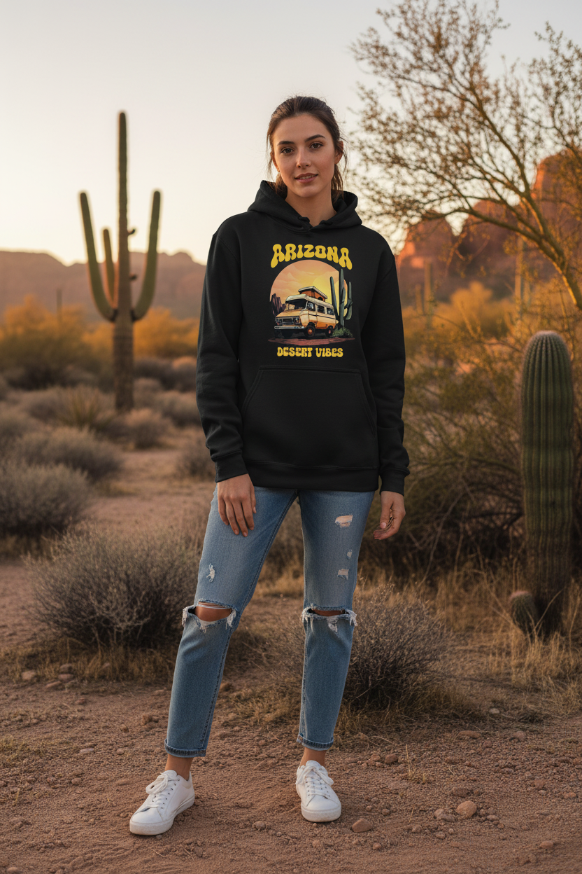 Black hoodie female lifestyle