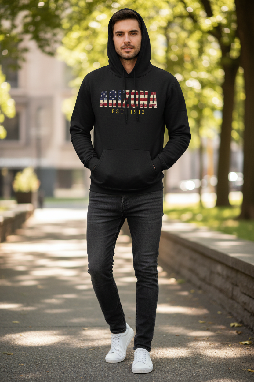 Black hoodie male lifestyle