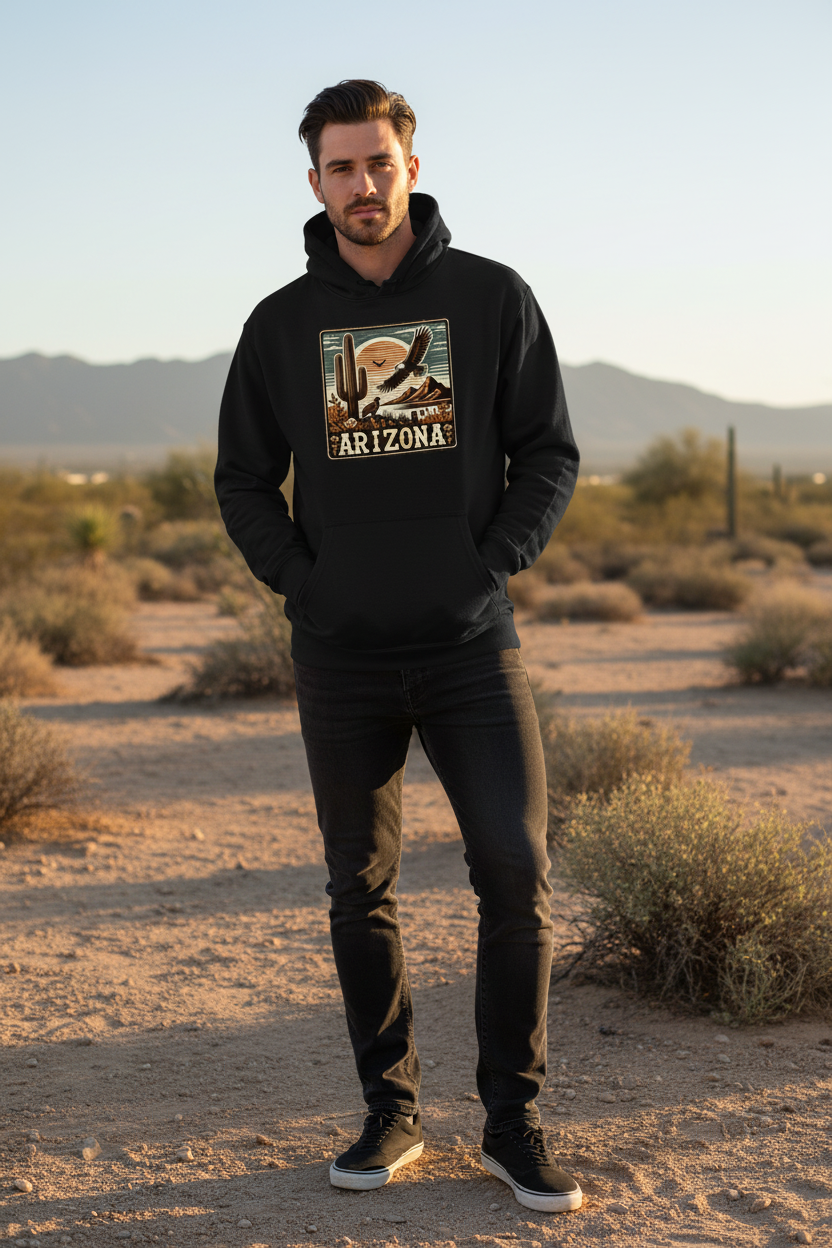Black hoodie male lifestyle
