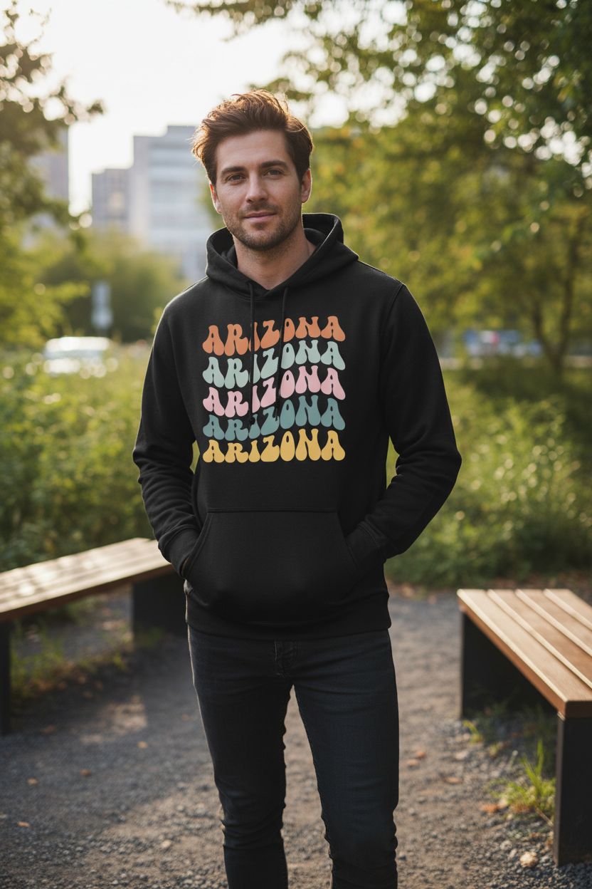 Black hoodie male lifestyle