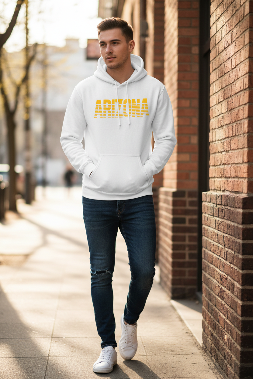 White hoodie male lifestyle