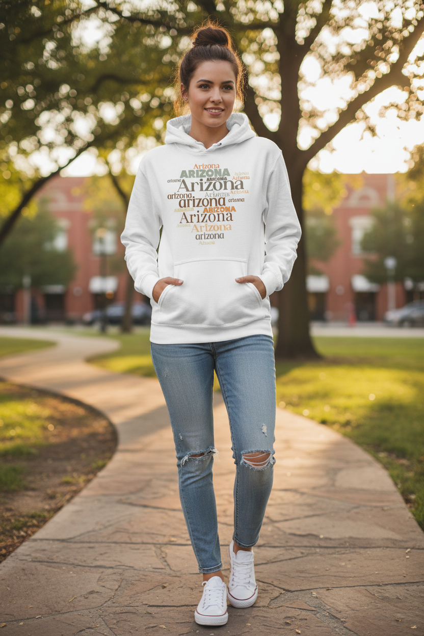 White hoodie female lifestyle