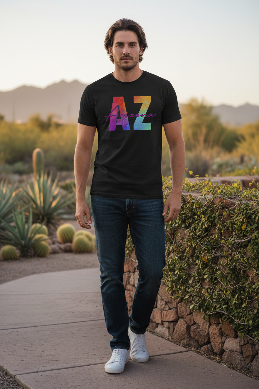 Black t-shirt male lifestyle