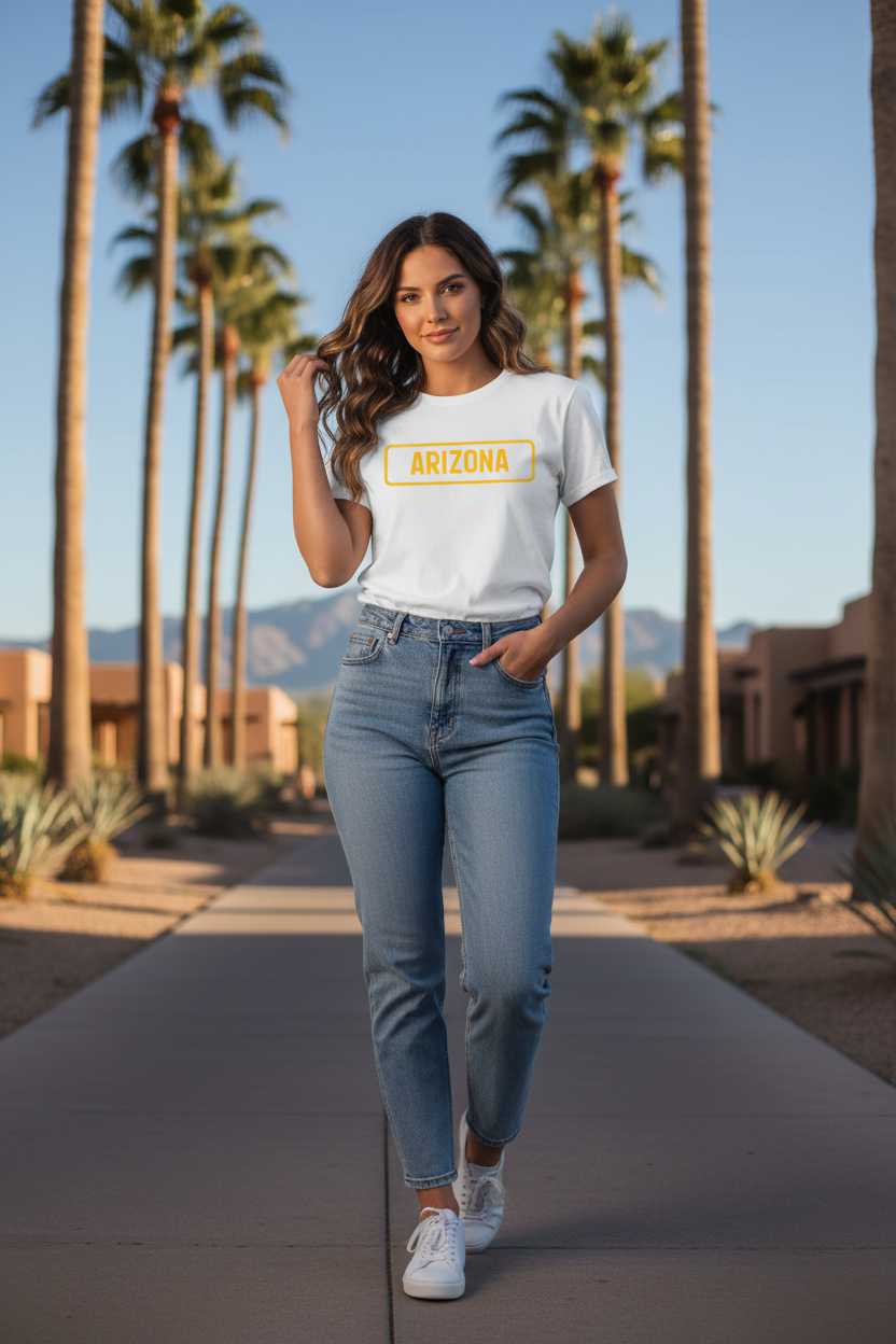 White t-shirt female lifestyle