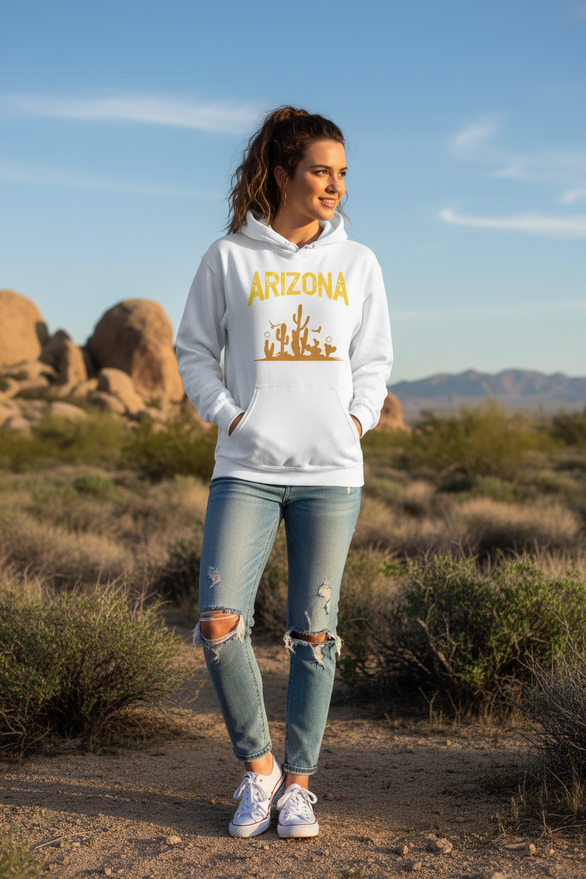 White hoodie female lifestyle