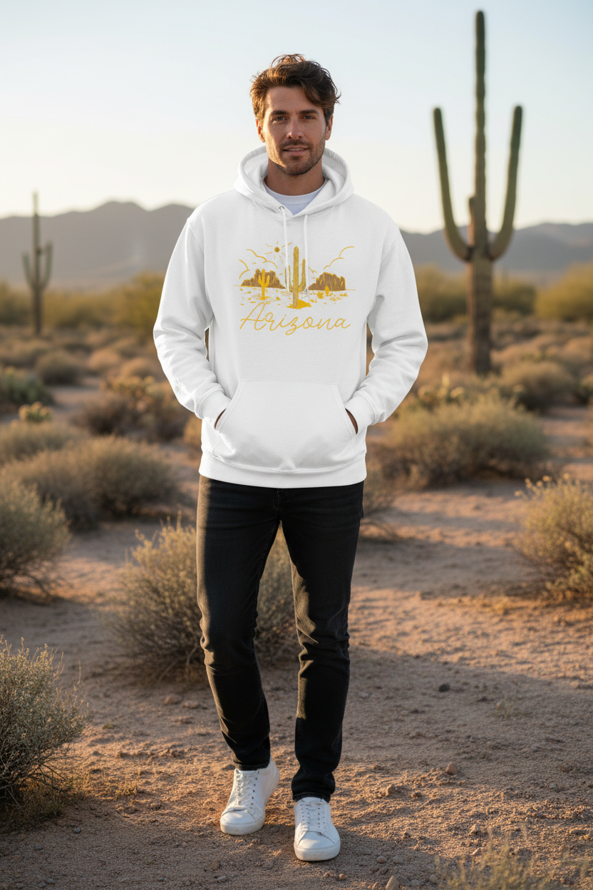 White hoodie male lifestyle