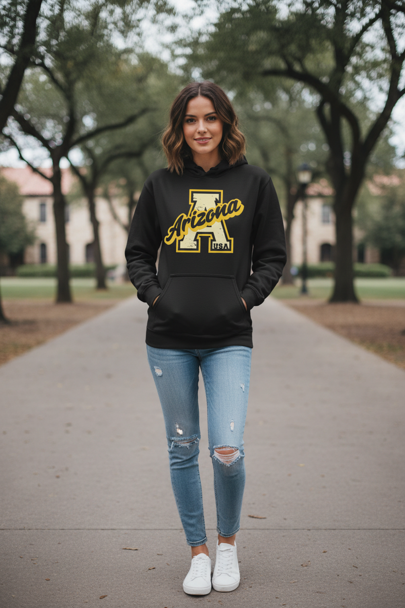 Black hoodie female lifestyle