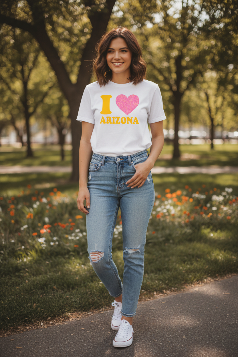 White t-shirt female lifestyle