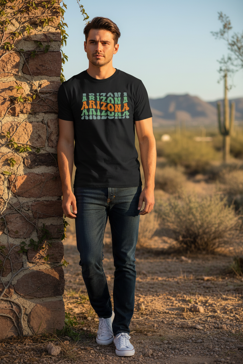 Black t-shirt male lifestyle