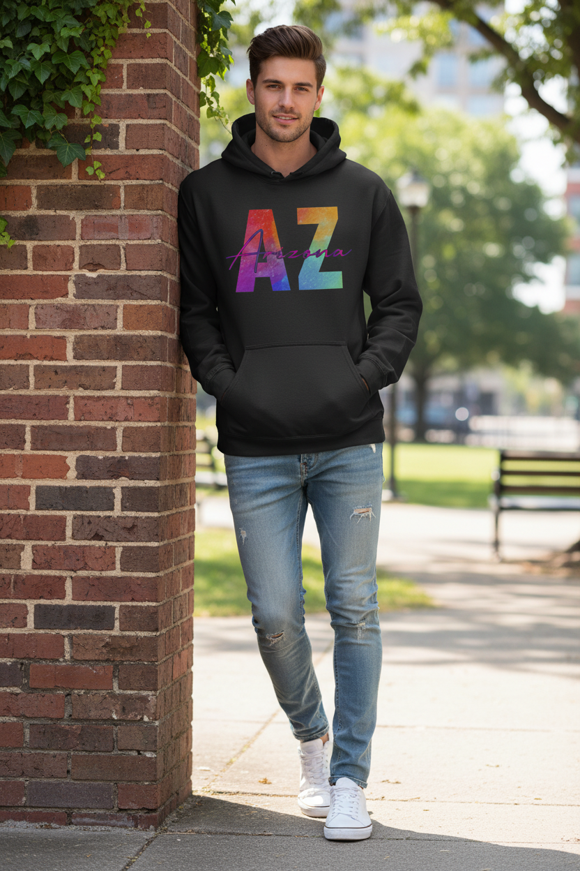 Black hoodie male lifestyle