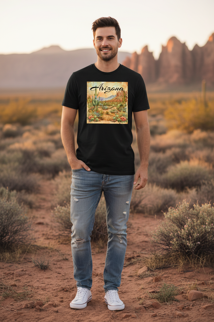 Black t-shirt male lifestyle