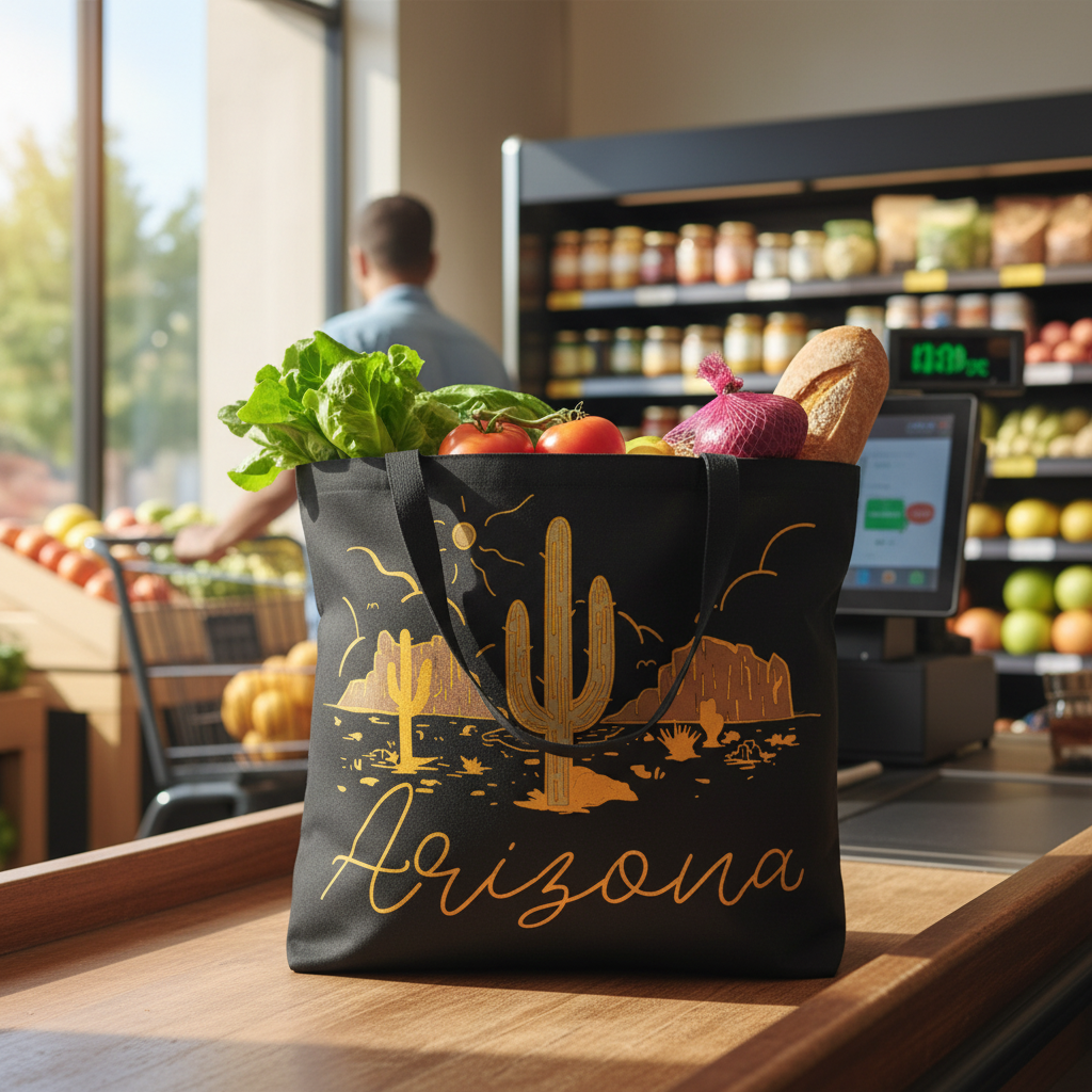 Black Beach Bag - Grocery Lifestyle (Short Handle)