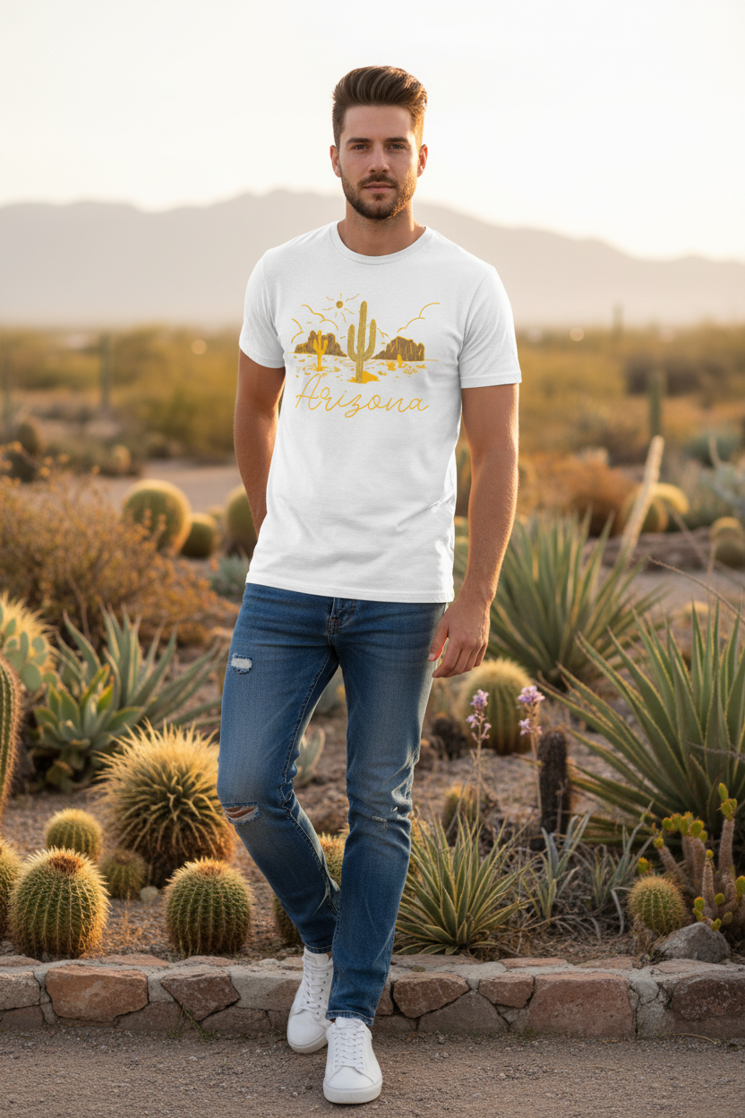 White t-shirt male lifestyle