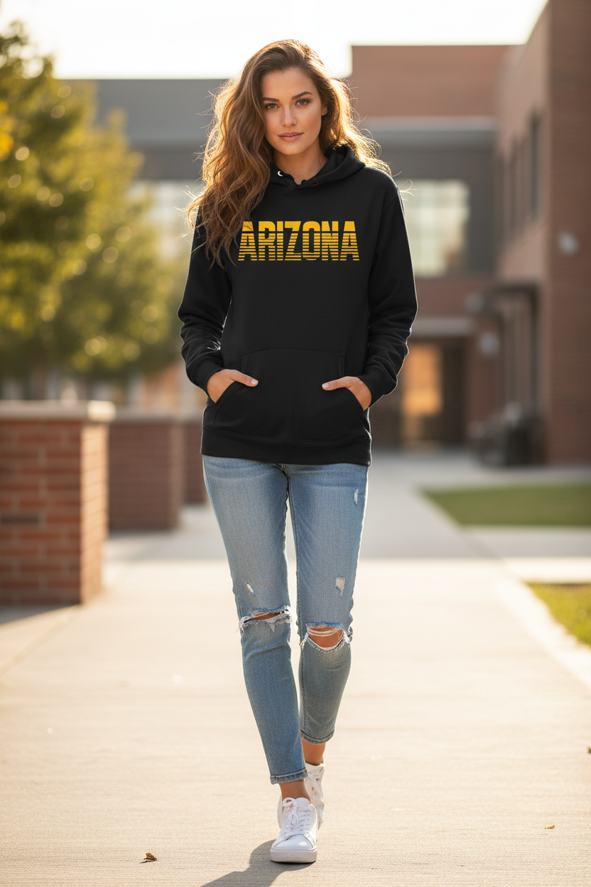 Black hoodie female lifestyle