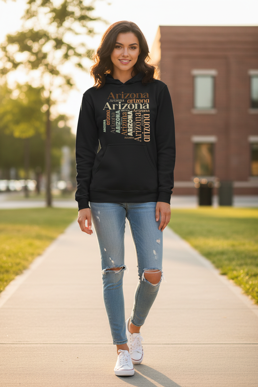 Black hoodie female lifestyle