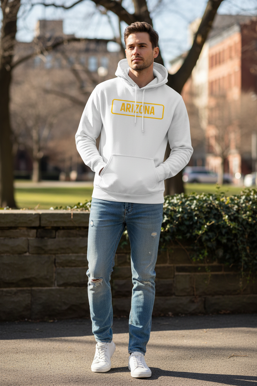 White hoodie male lifestyle