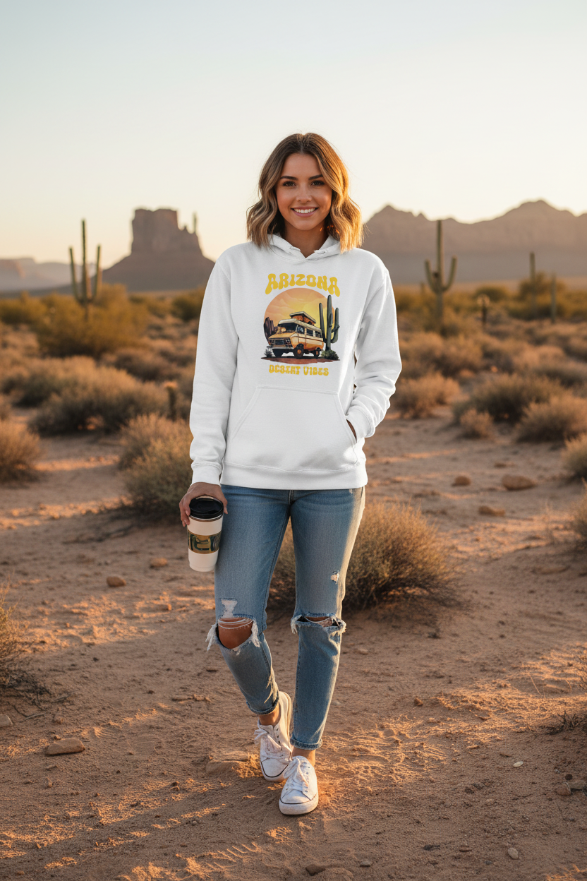 White hoodie female lifestyle