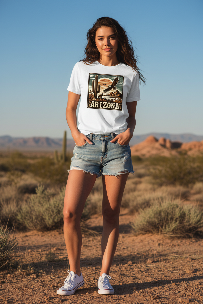 White t-shirt female lifestyle