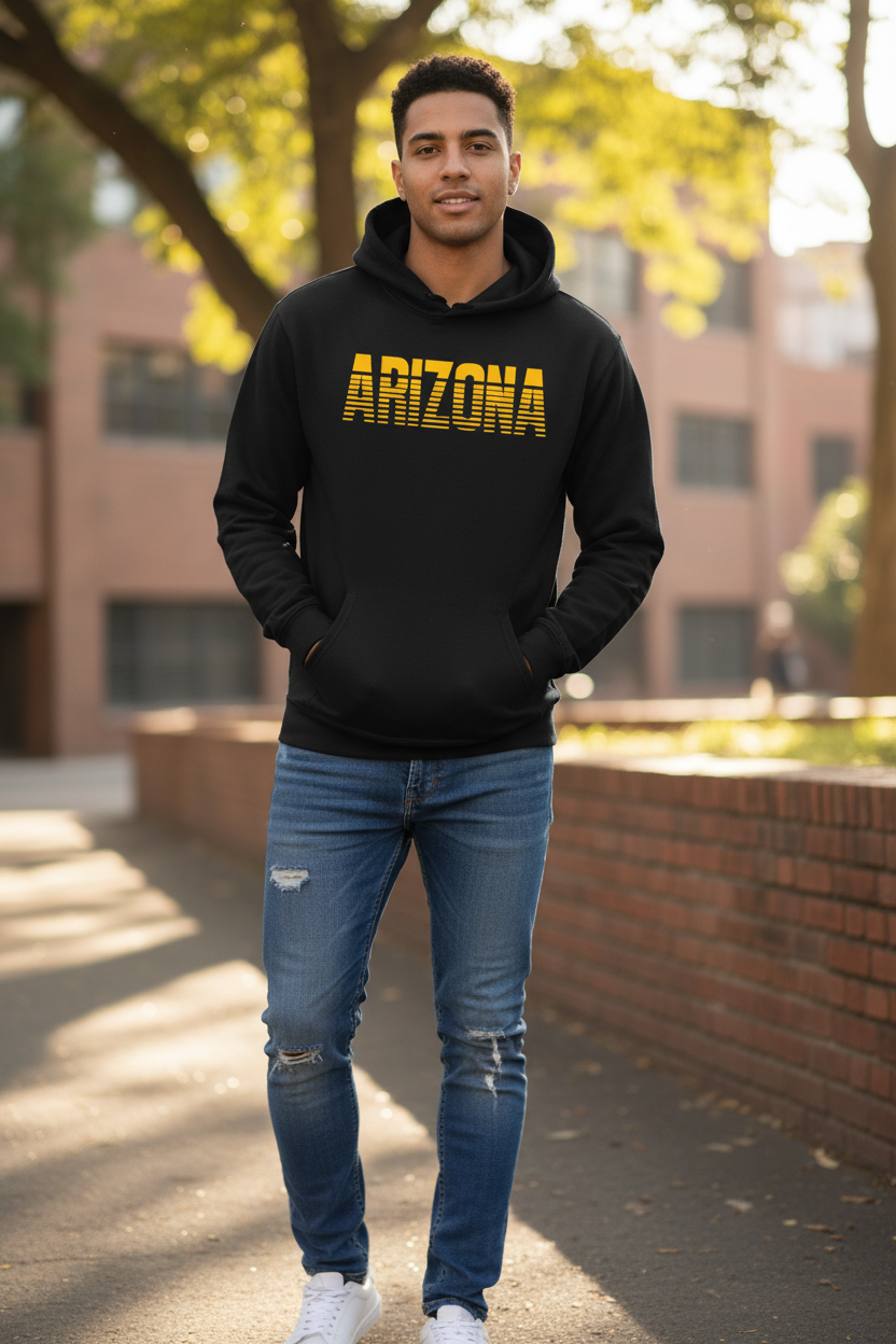 Black hoodie male lifestyle