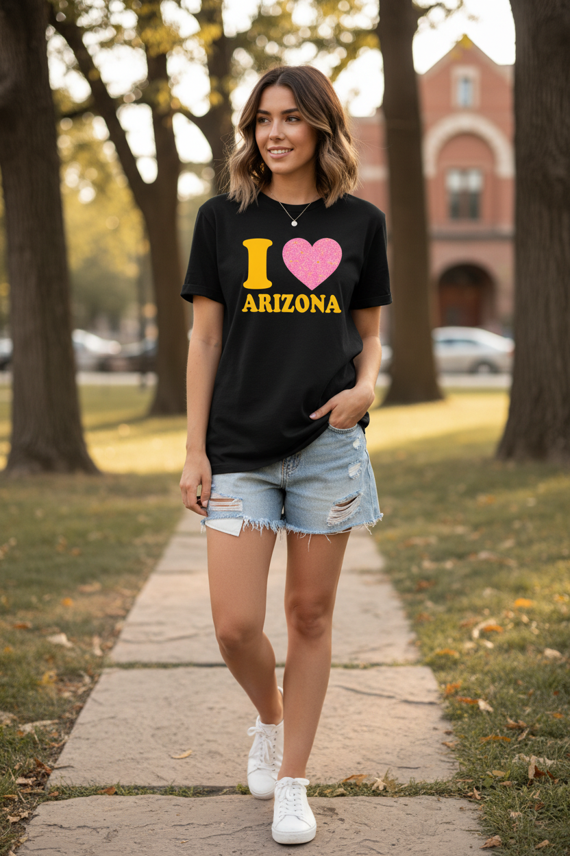 Black t-shirt female lifestyle