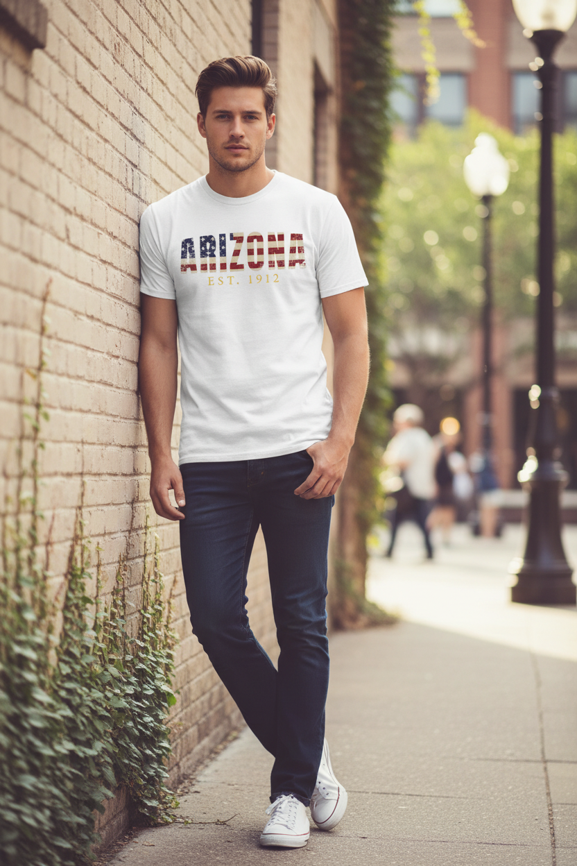 White t-shirt male lifestyle