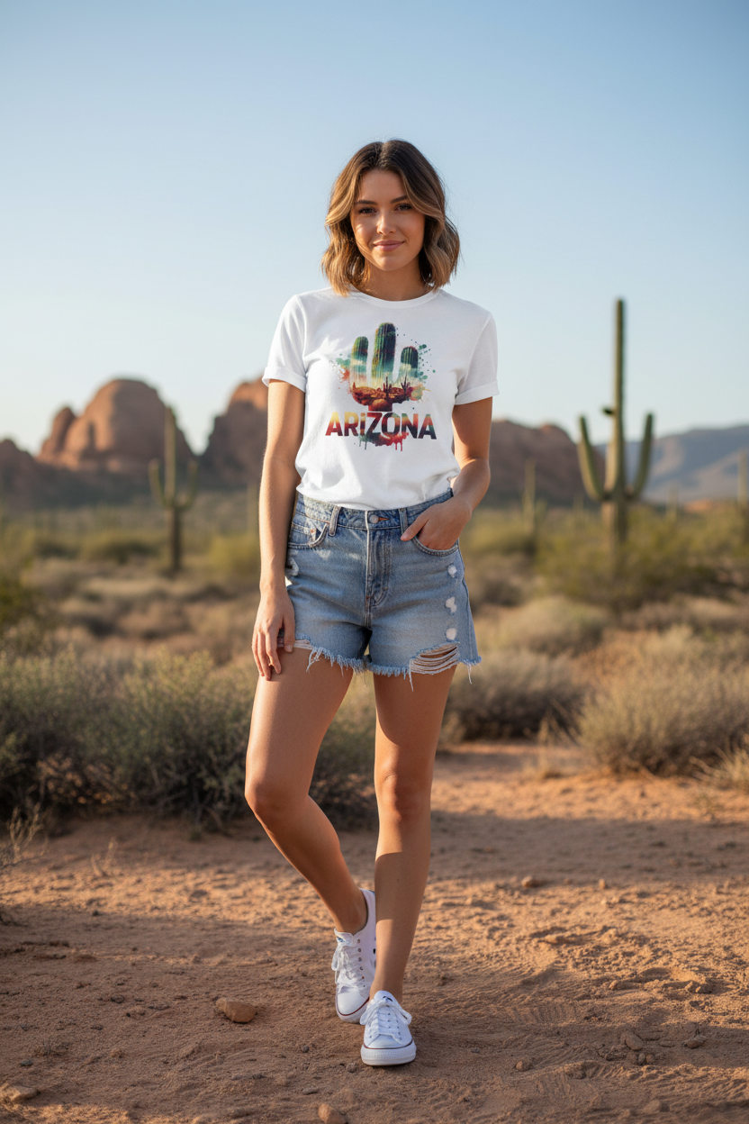 White t-shirt female lifestyle