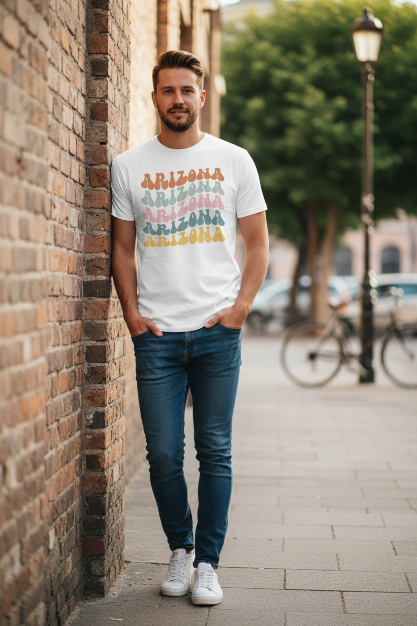 White t-shirt male lifestyle