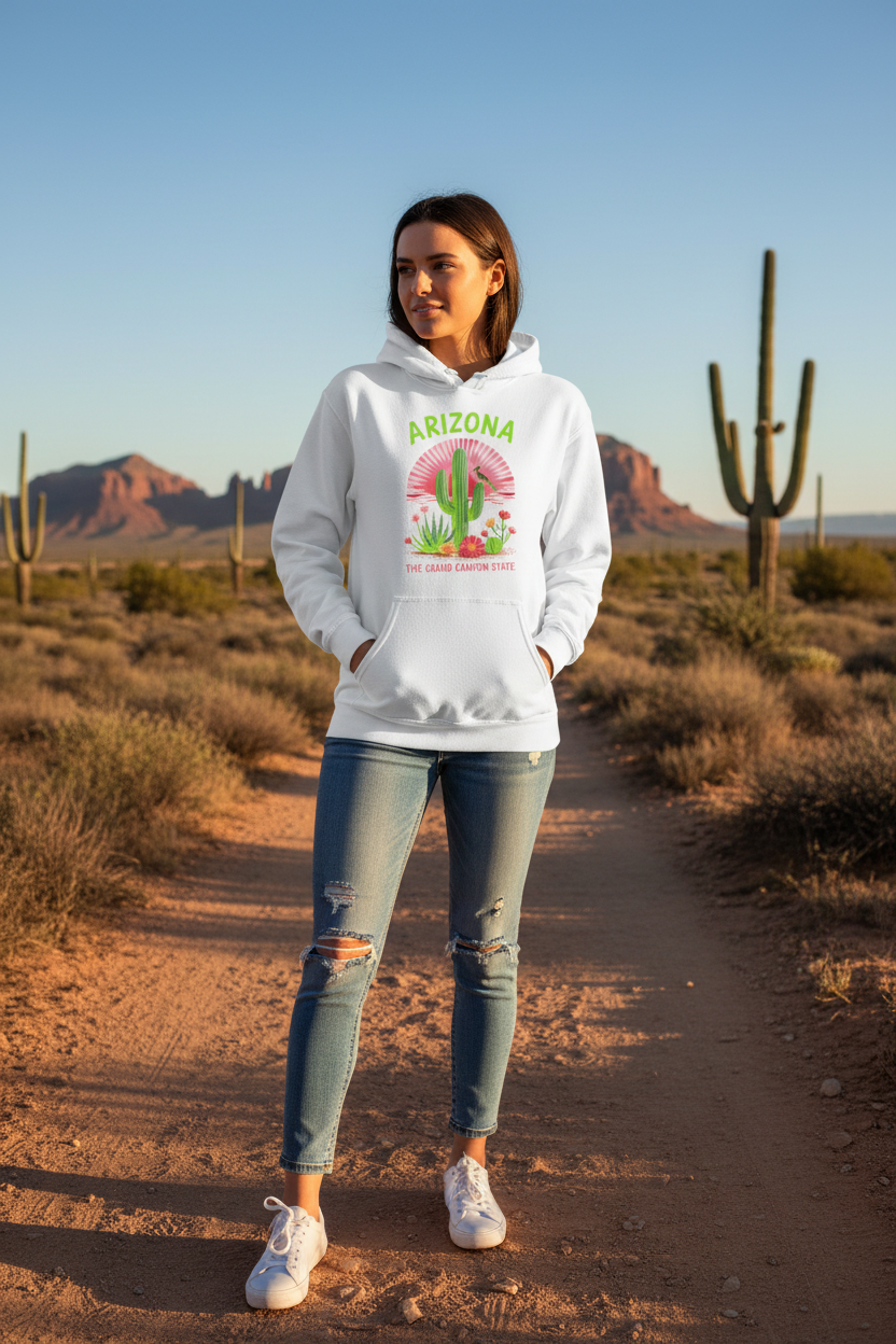 White hoodie female lifestyle