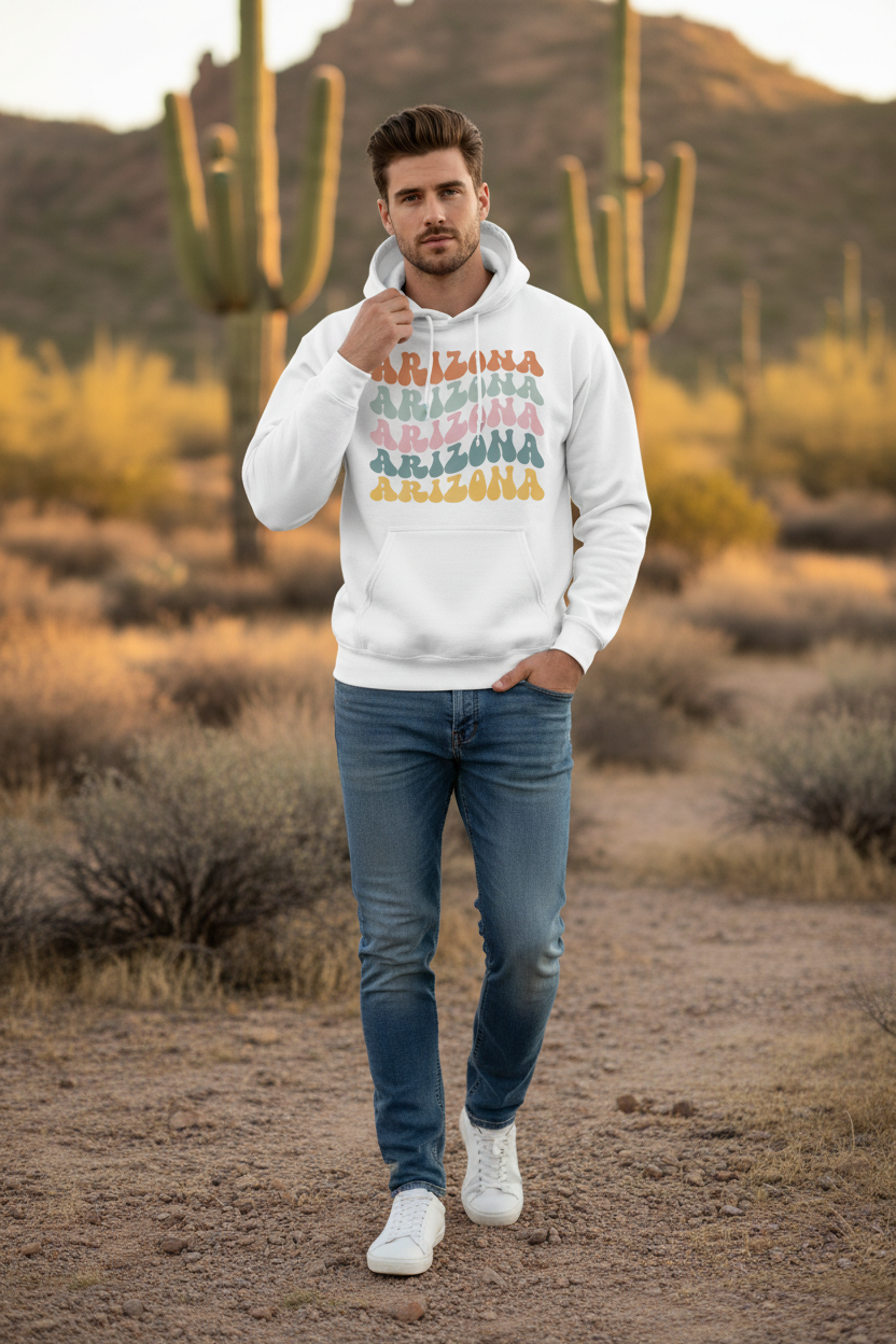White hoodie male lifestyle