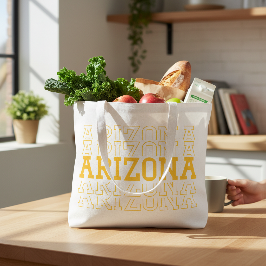 White Beach Bag - Grocery Lifestyle (Short Handle)