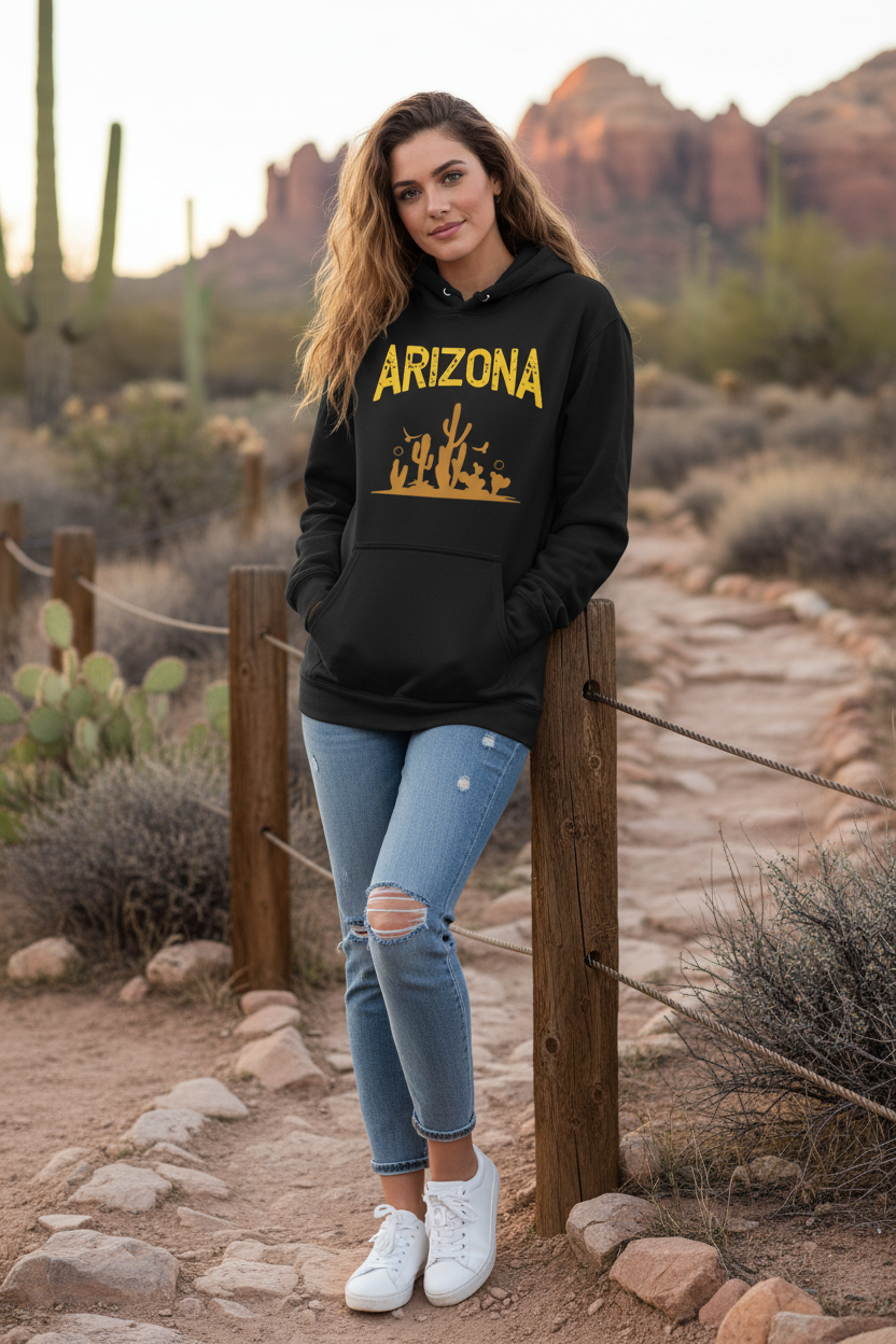 Black hoodie female lifestyle