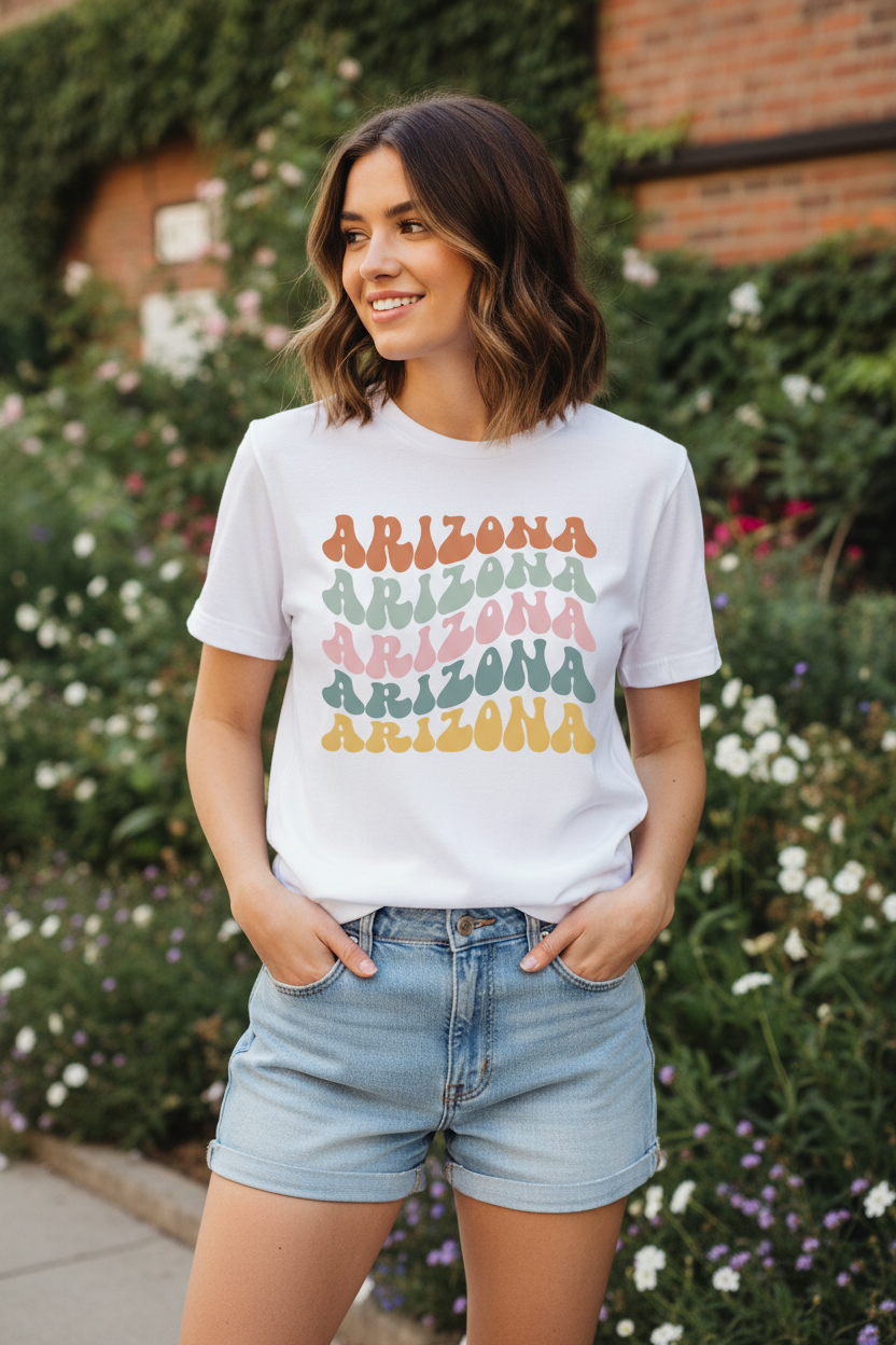 White t-shirt female lifestyle