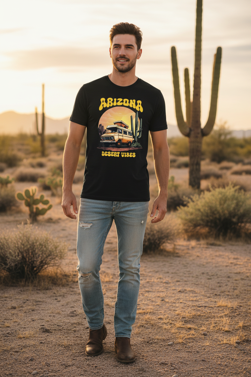 Black t-shirt male lifestyle