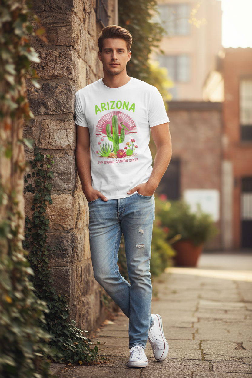 White t-shirt male lifestyle