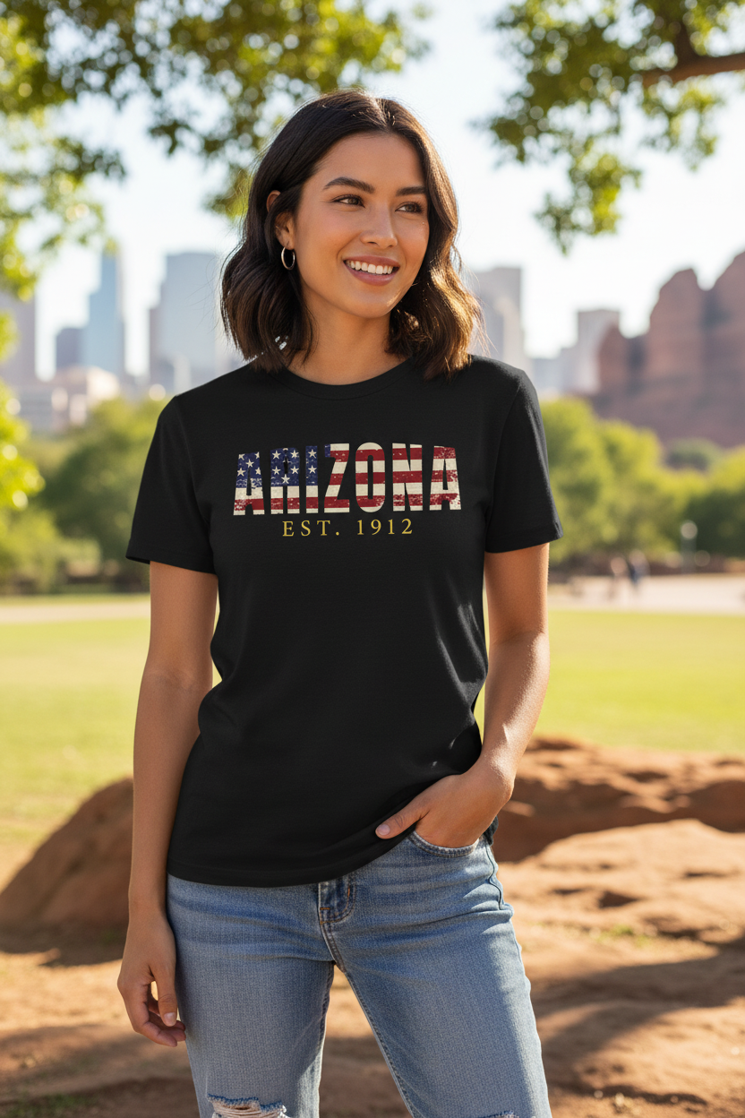 Black t-shirt female lifestyle