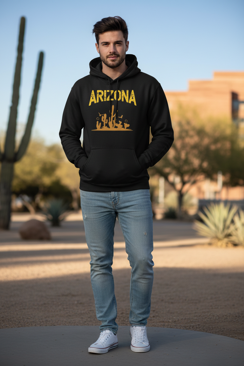 Black hoodie male lifestyle