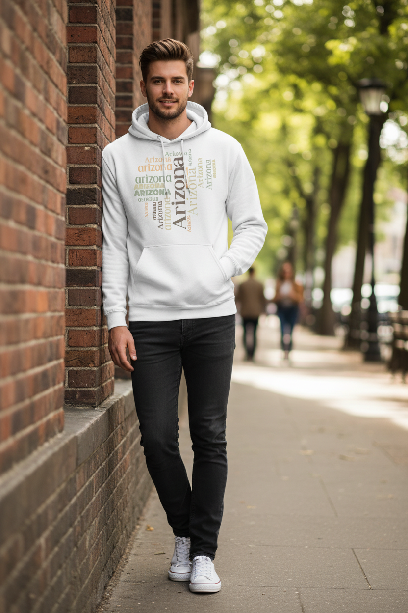 White hoodie male lifestyle