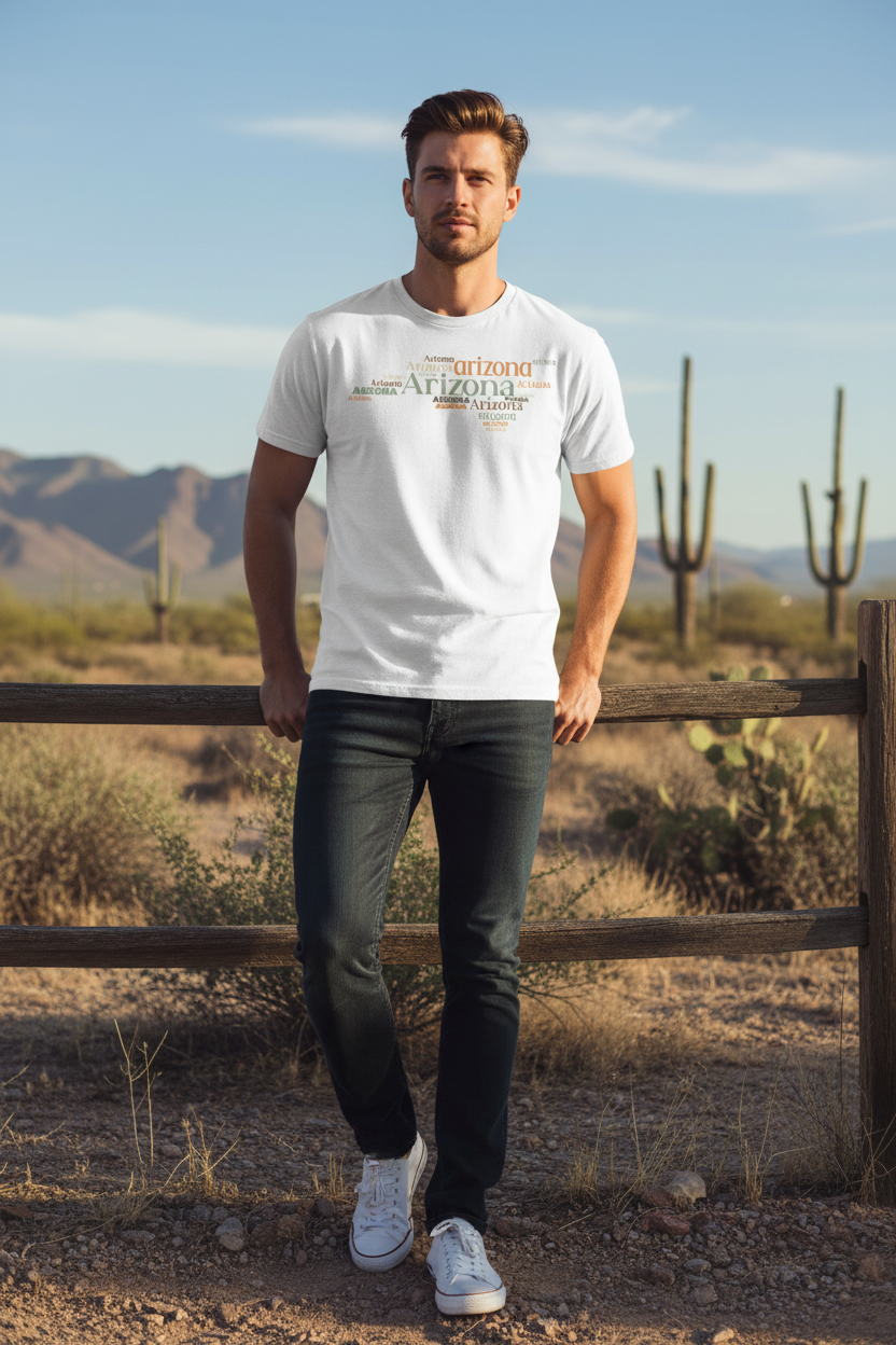 White t-shirt male lifestyle