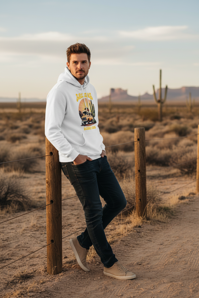 White hoodie male lifestyle