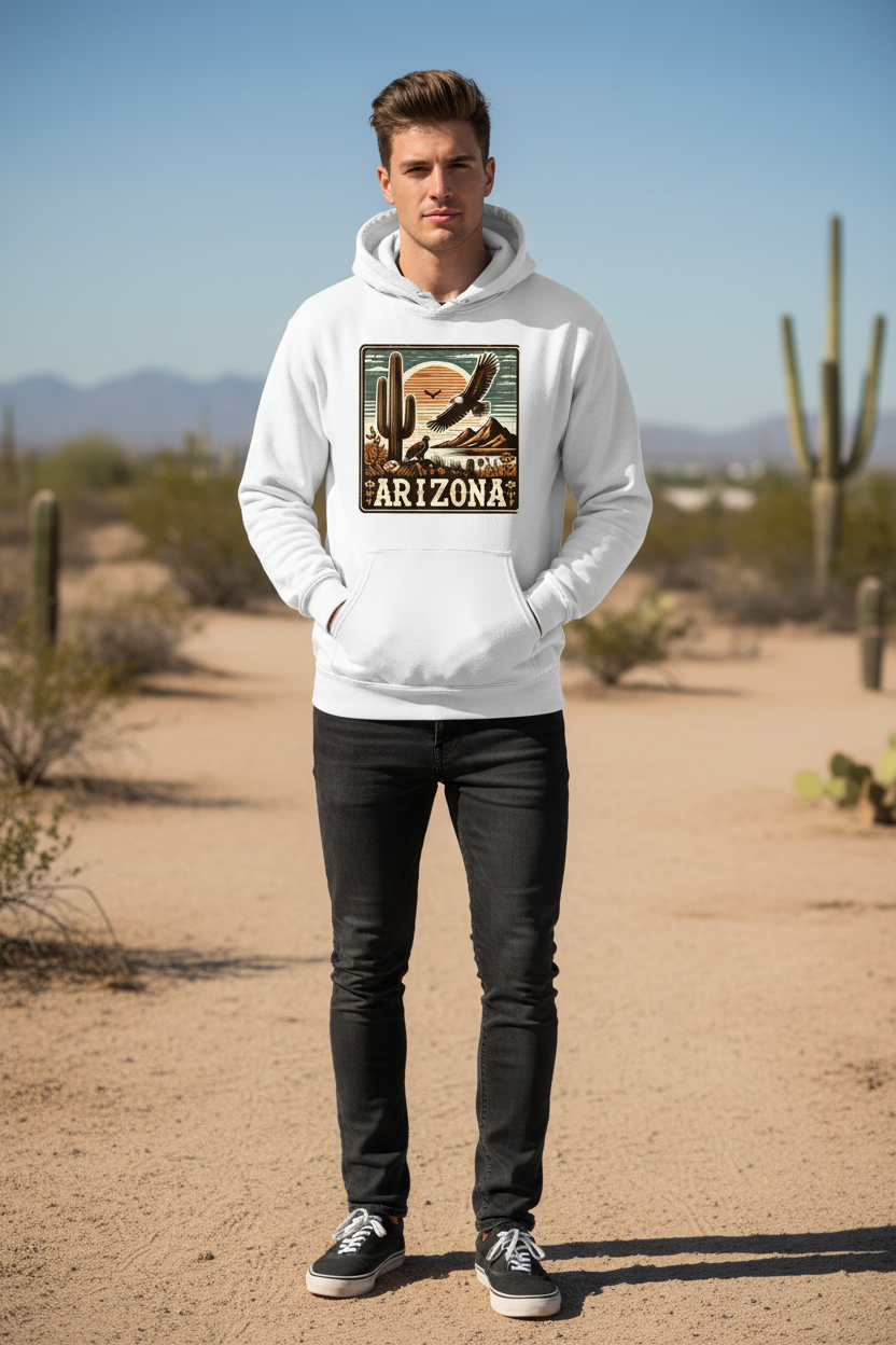 White hoodie male lifestyle